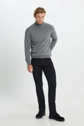 Cotton Standard Fit Normal Cut HALF FISHER YAKA KNIT