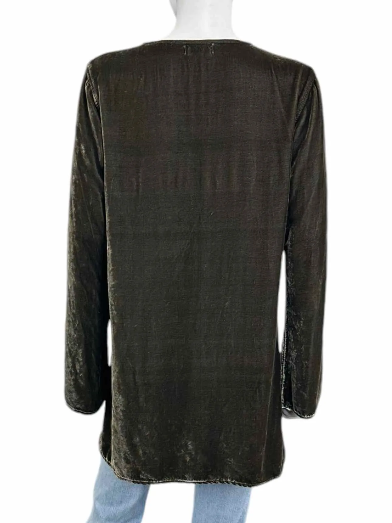 CP SHADES Olive Velvet Tunic Size M