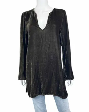 CP SHADES Olive Velvet Tunic Size M