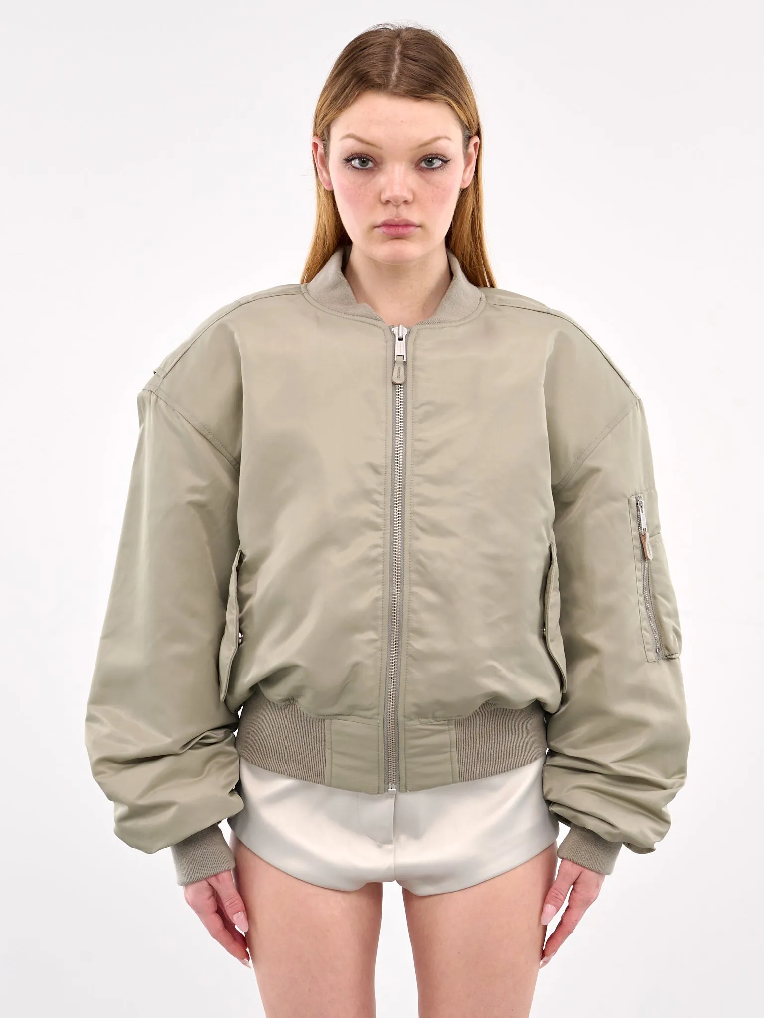 Cropped Broad Bomber Jacket (1007-CROPPED-BROAD-GREY)