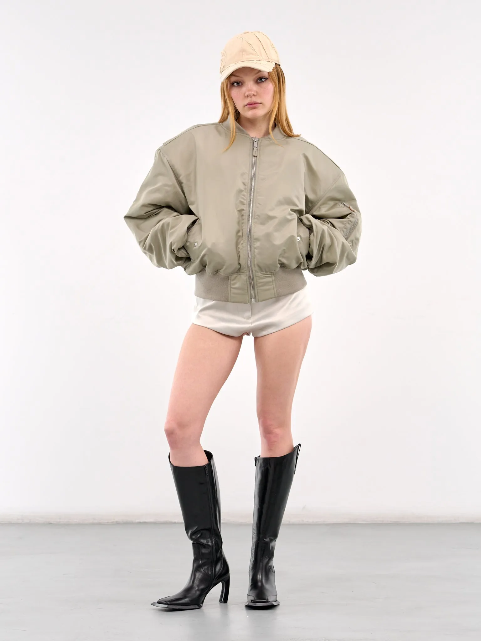 Cropped Broad Bomber Jacket (1007-CROPPED-BROAD-GREY)