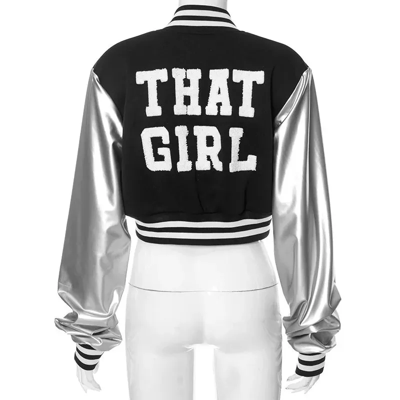 Danire Letter Embroidery Varsity Jackets