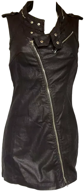 Diesel Designer Glenn Martens. Black BodyCon Mini Zip Dress