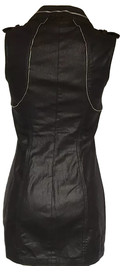 Diesel Designer Glenn Martens. Black BodyCon Mini Zip Dress