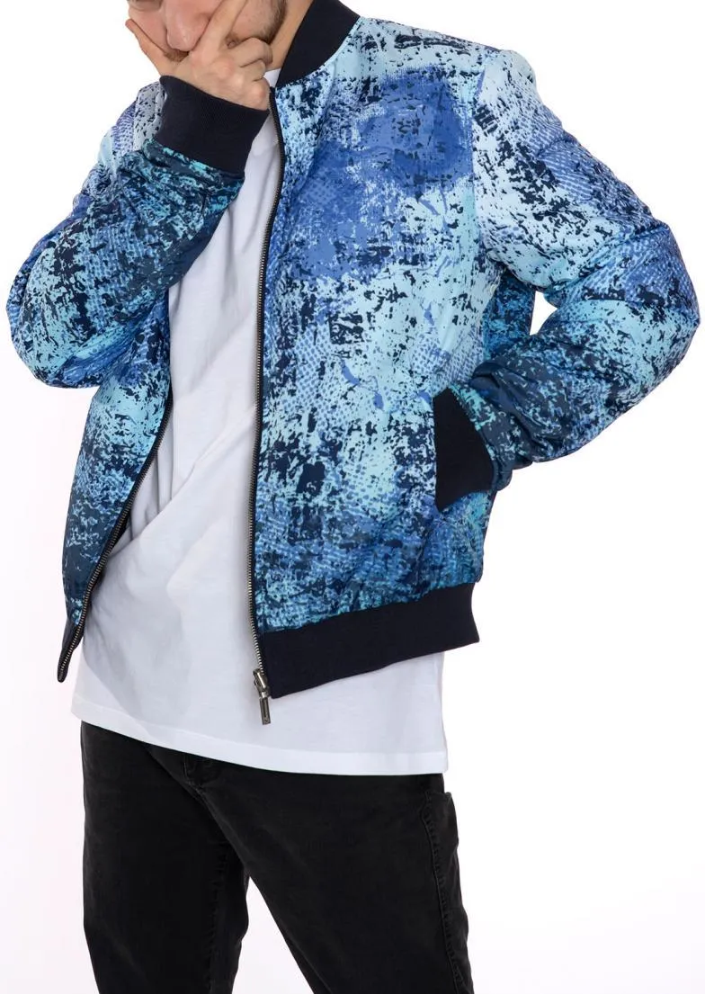 DOUBLE FACE BOMBER JACKET  GERONIMO BLUE GRUNGE