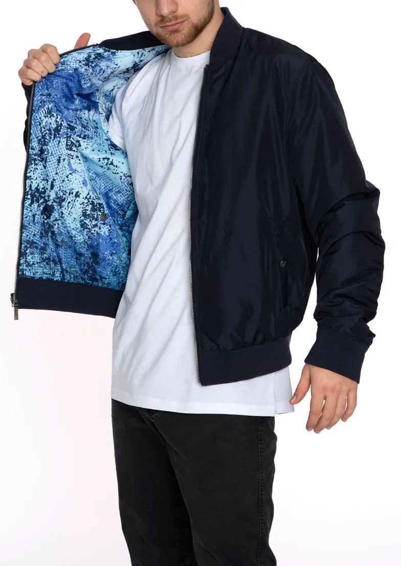 DOUBLE FACE BOMBER JACKET  GERONIMO BLUE GRUNGE