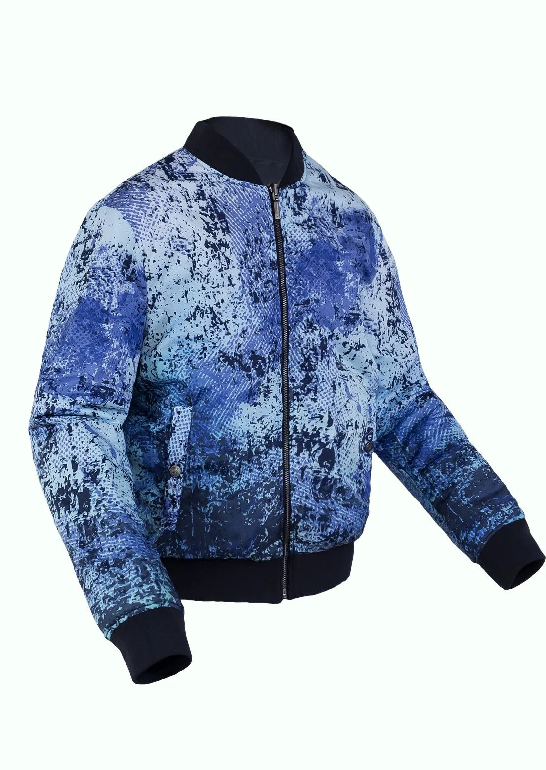 DOUBLE FACE BOMBER JACKET  GERONIMO BLUE GRUNGE