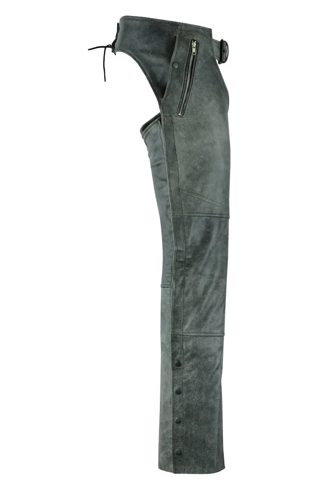 DS Unisex Double Deep Pocket Thermal Lined Chaps - GRAY