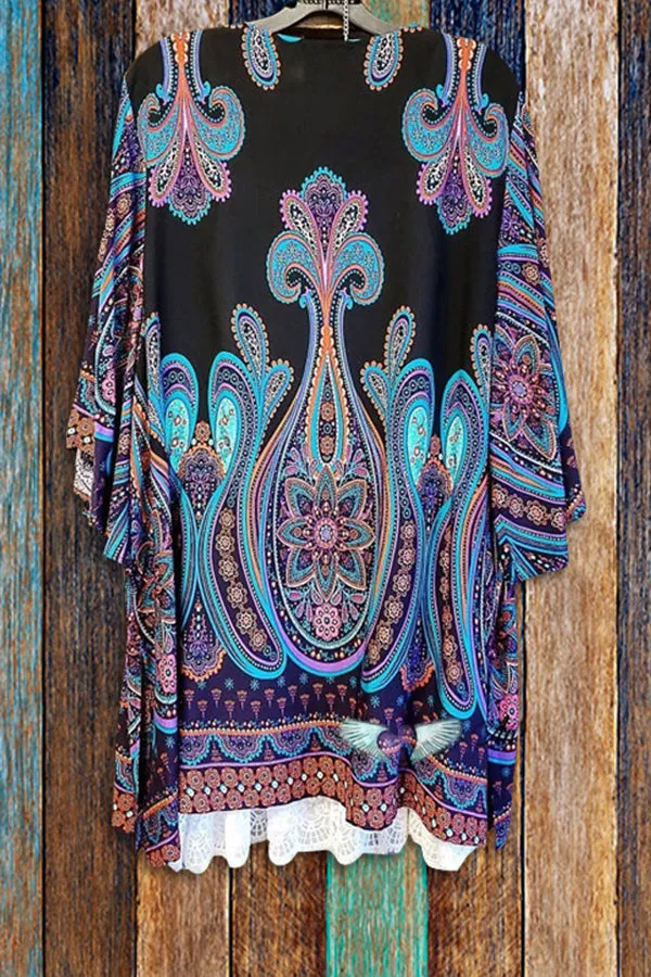 Dunnmall Casual Loose Printed Cardigan