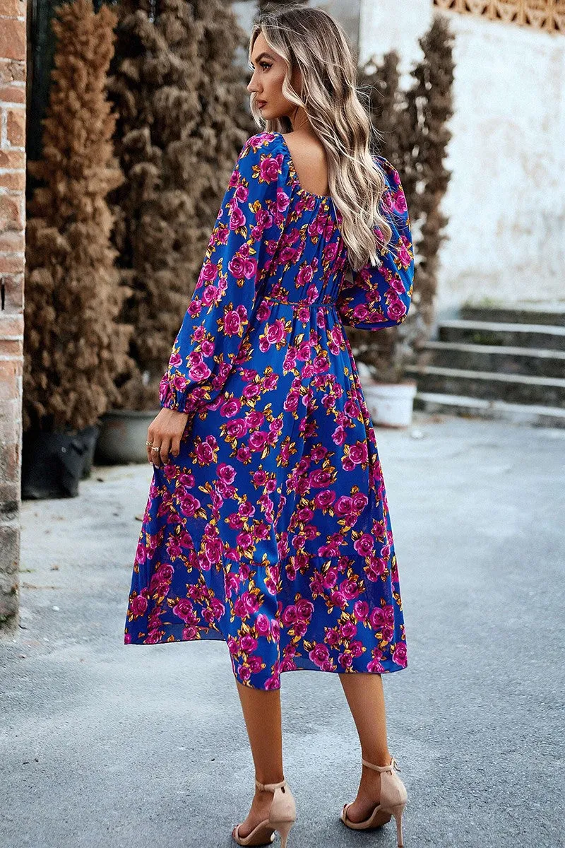 Elegant Flora Midi Dress