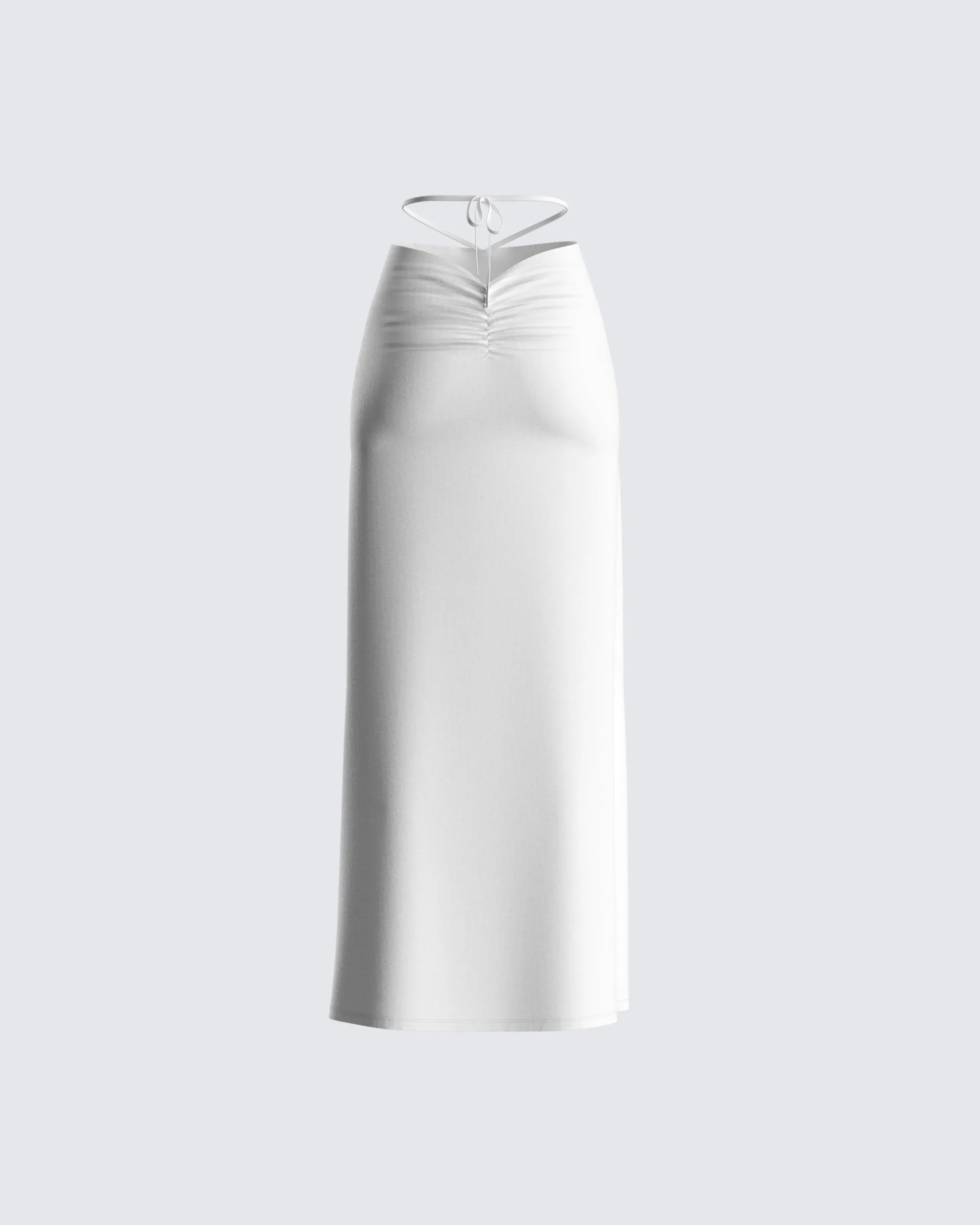 Etta White Ruched Back Skirt