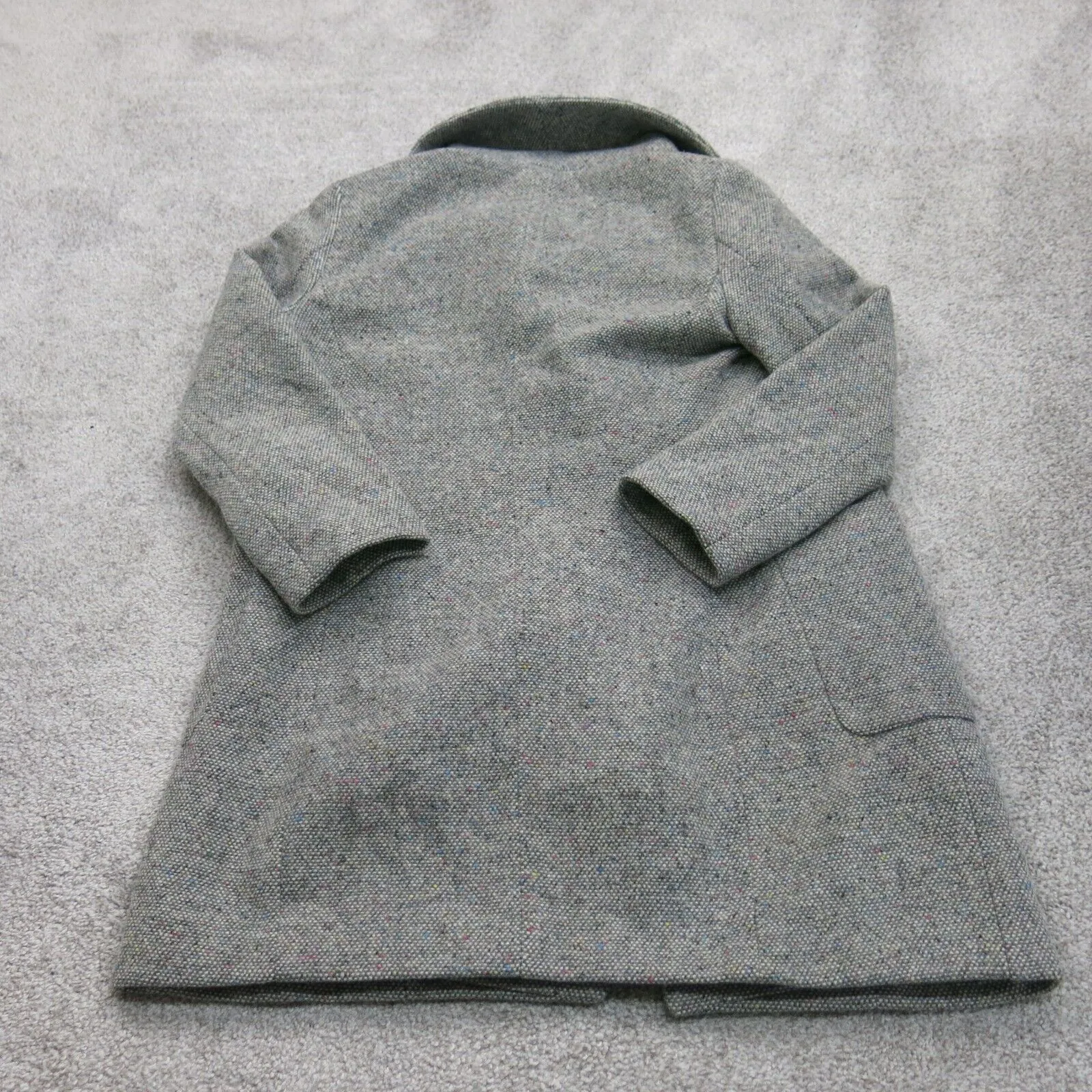 Express Womens Trench Coat Single Breasted Long Sleeve Pockets Dark Gray SZ S/P