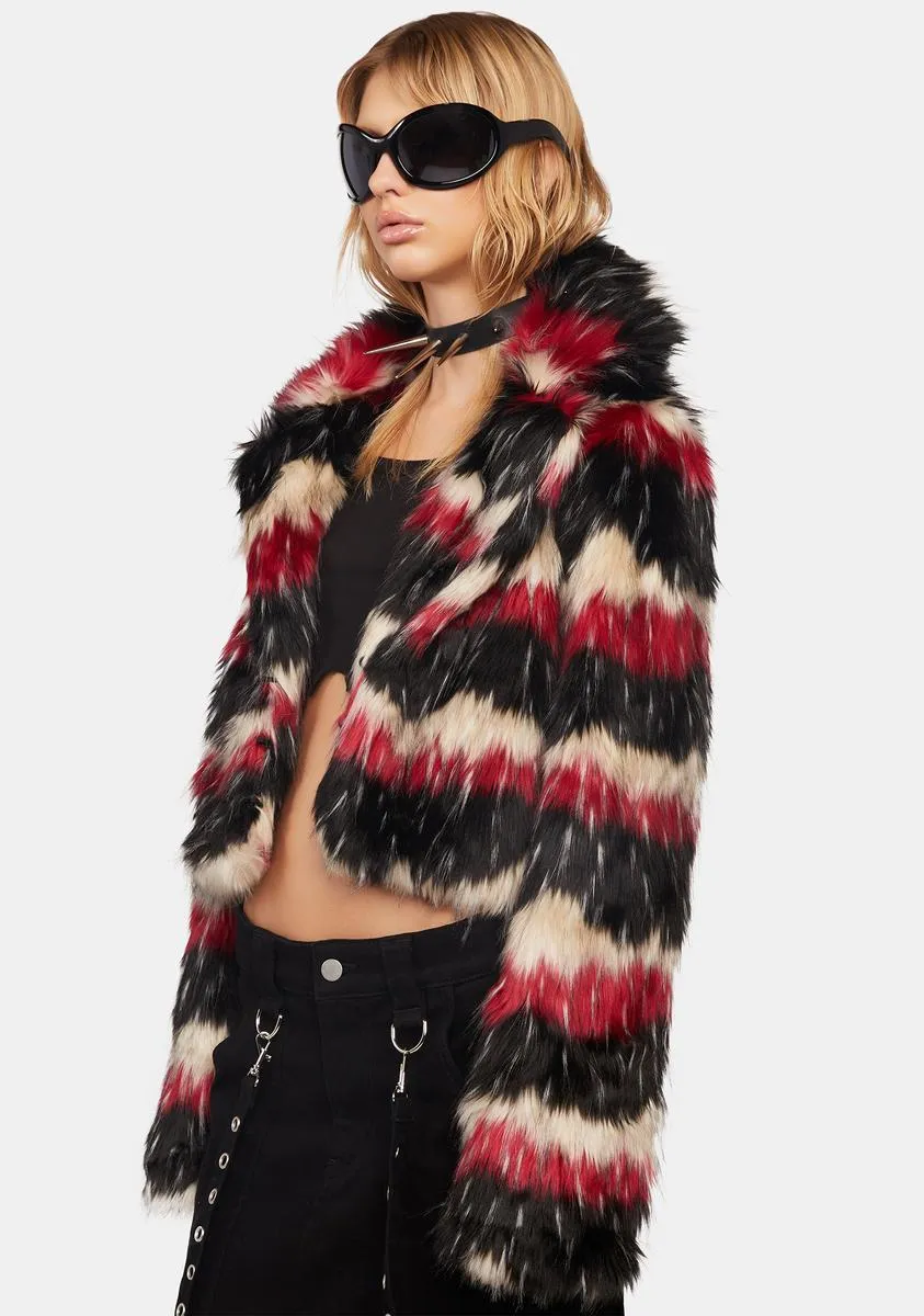 Faded Sunset Faux Fur Jacket