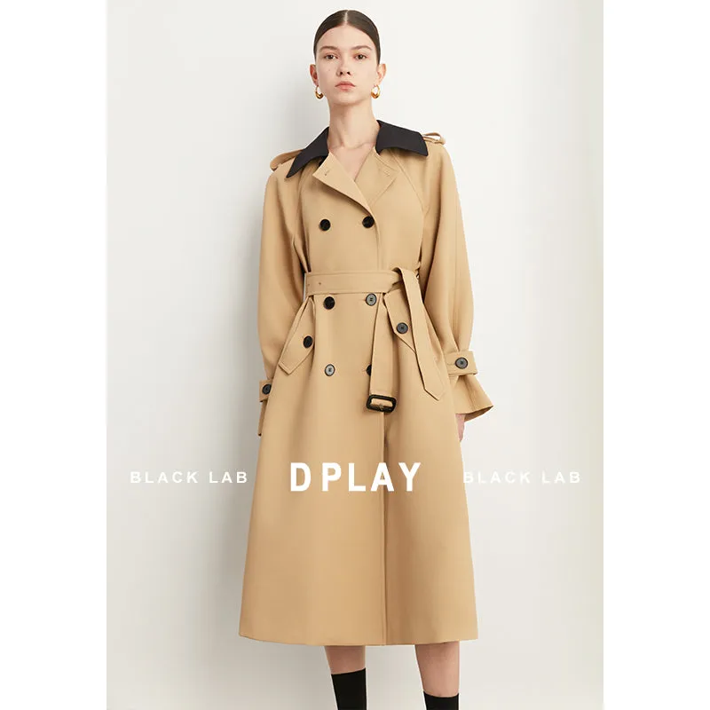 Fall Autumn Luxury British Khaki Old Money midi Trench Coat - Doas