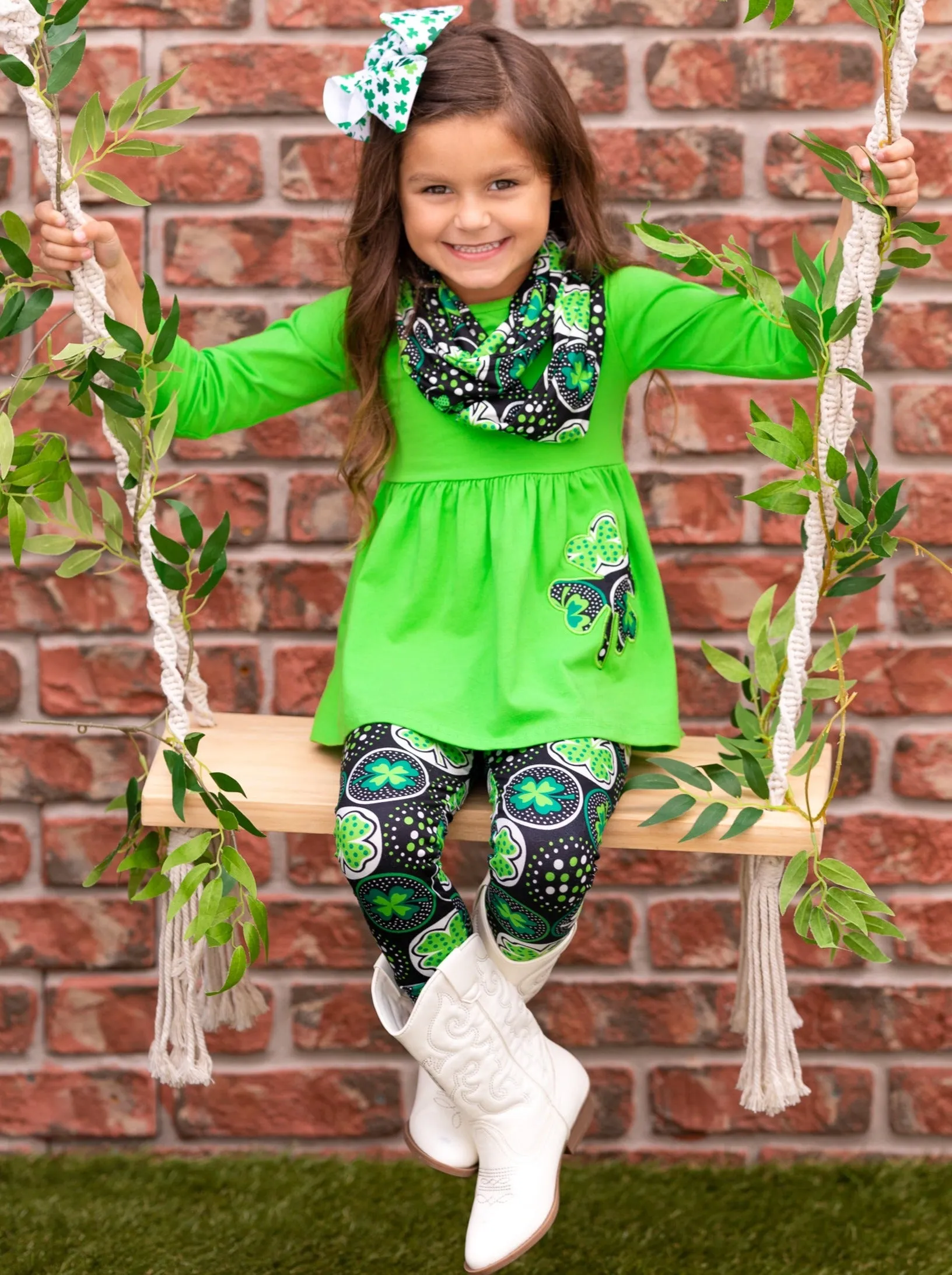 Feelin' Lucky Tunic, Scarf And Legging Set