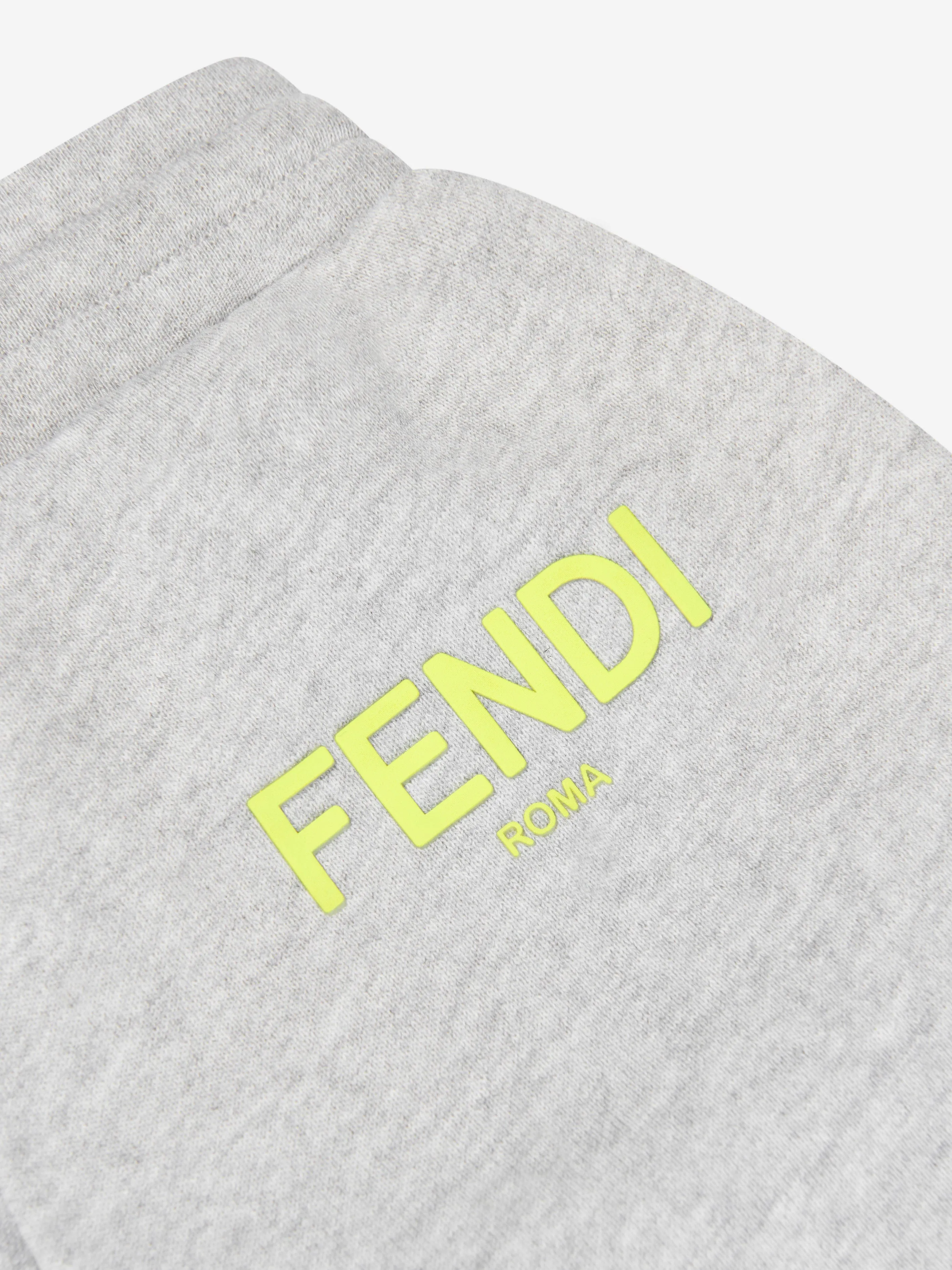 Fendi Boys FF Logo Pocket Joggers in Grey