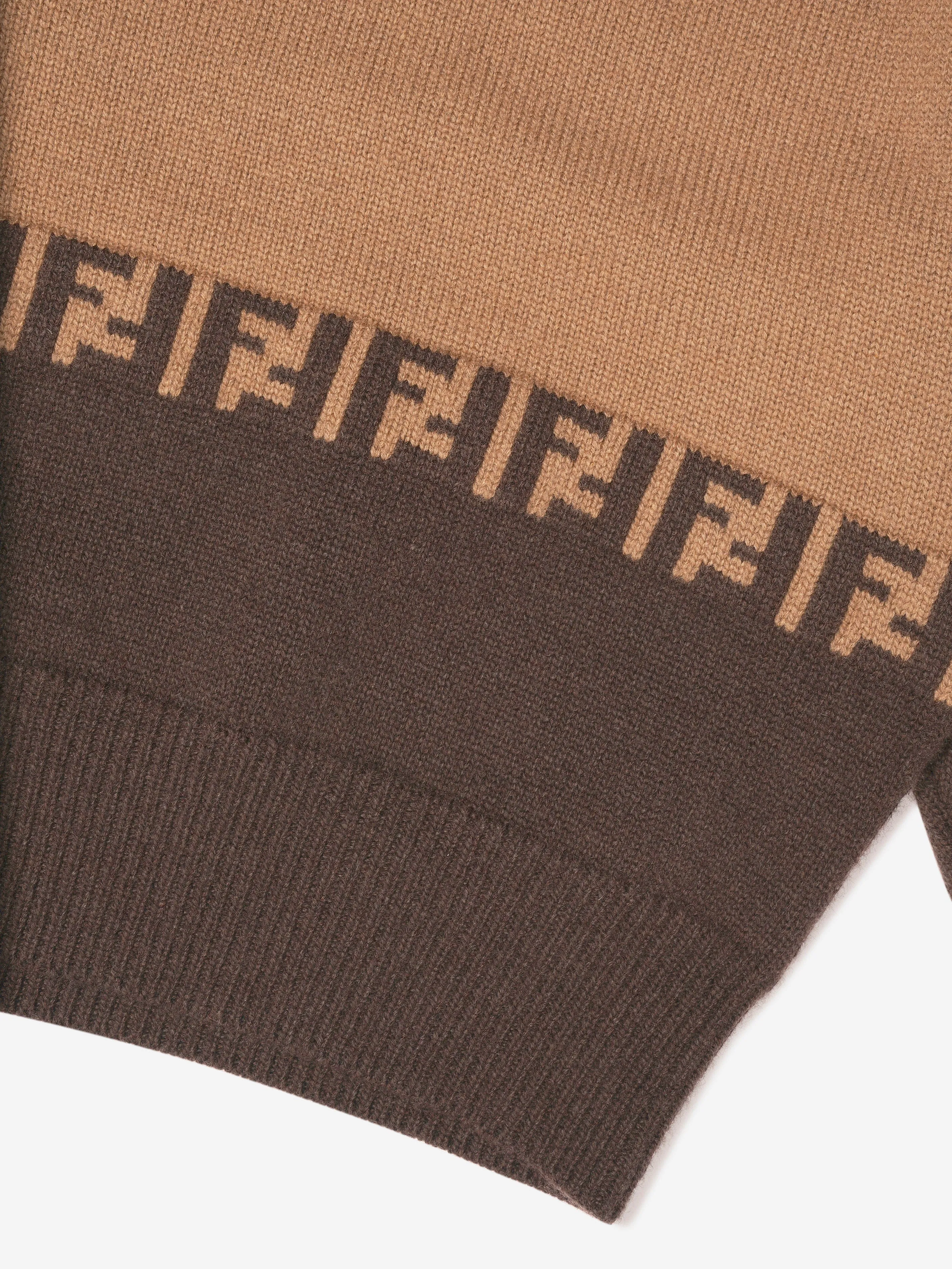 Fendi Boys Wool And Cashmere Roll Neck Jumper