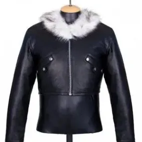 Final Fantasy Squall Leonhart Black Cropped Leather Jacket