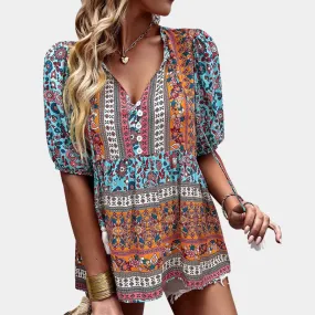 Floral Buttoned Tunic