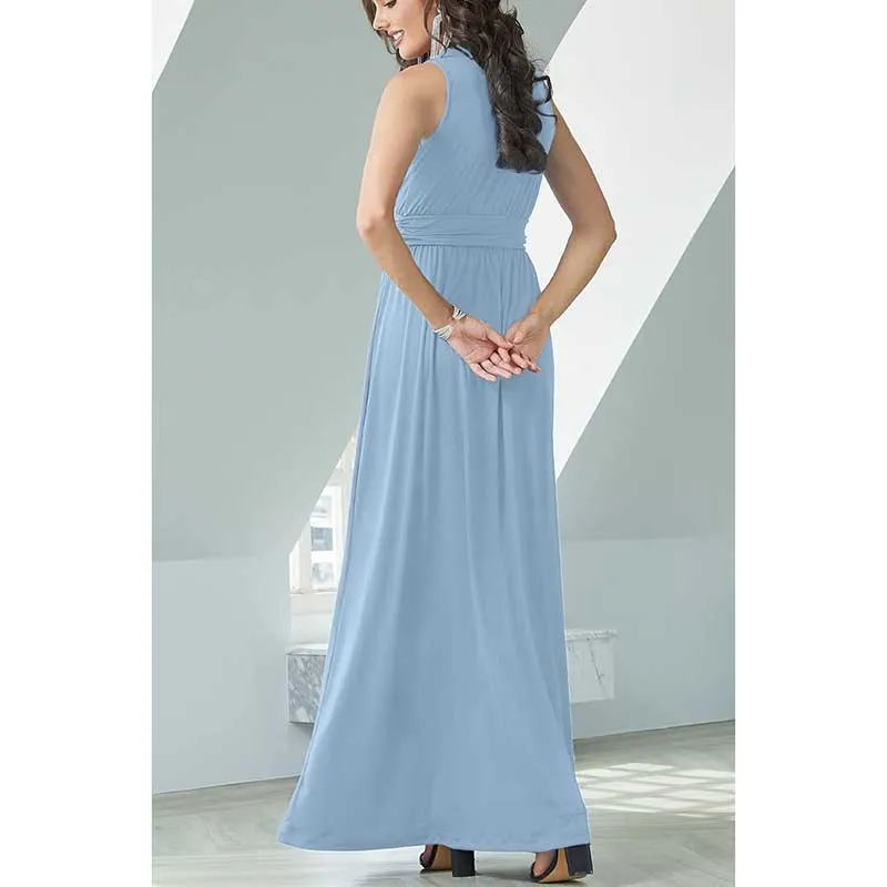 Flowy Bridesmaid Dress Cocktail Evening Gown Maxi Dress