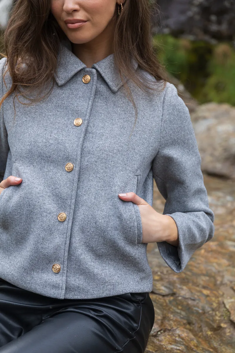 Fortune Sofia Grey Buttoned Jacket