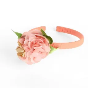 GIRLS FLORAL ALICE BAND - PEACH