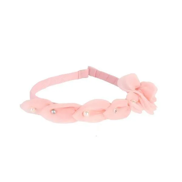 GIRLS PINK FLORAL ALICE BAND