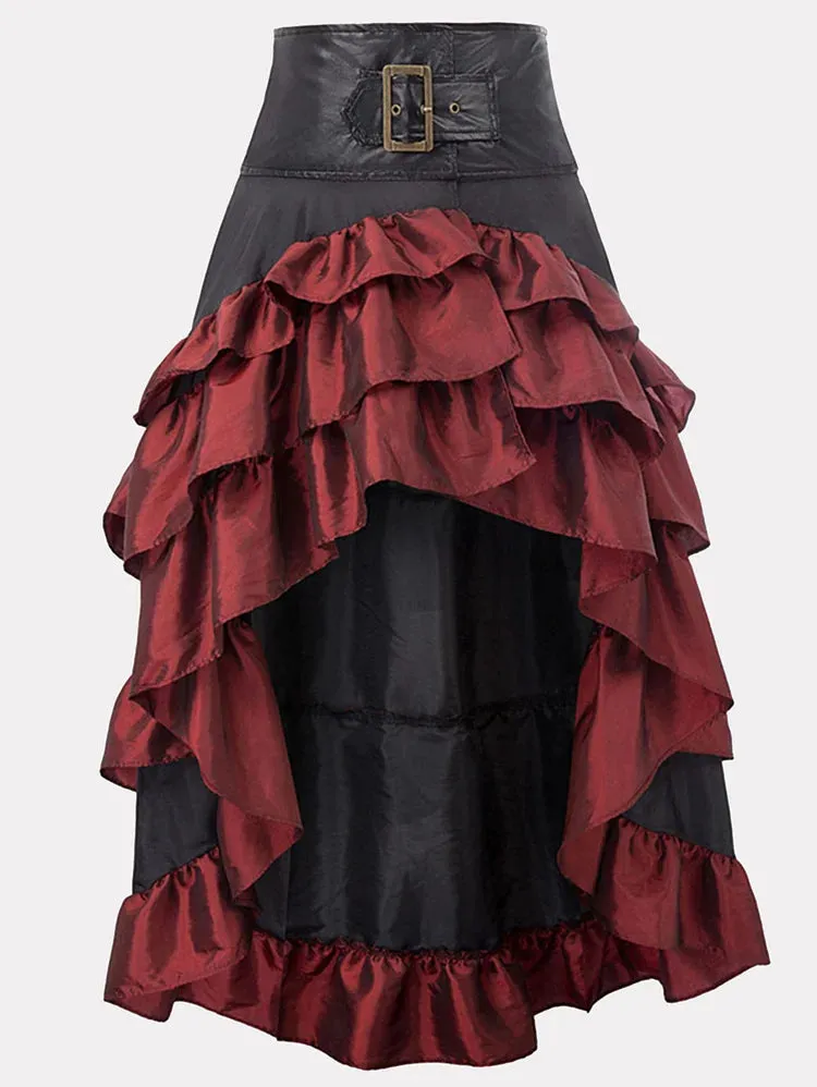 Gothic Romance Black & Chocolate Maxi Skirt