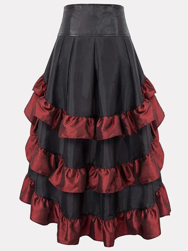 Gothic Romance Black & Chocolate Maxi Skirt