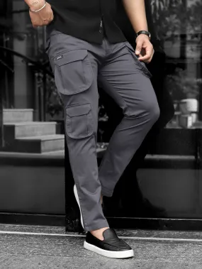 Grey 7-Pocket Cargo Pants