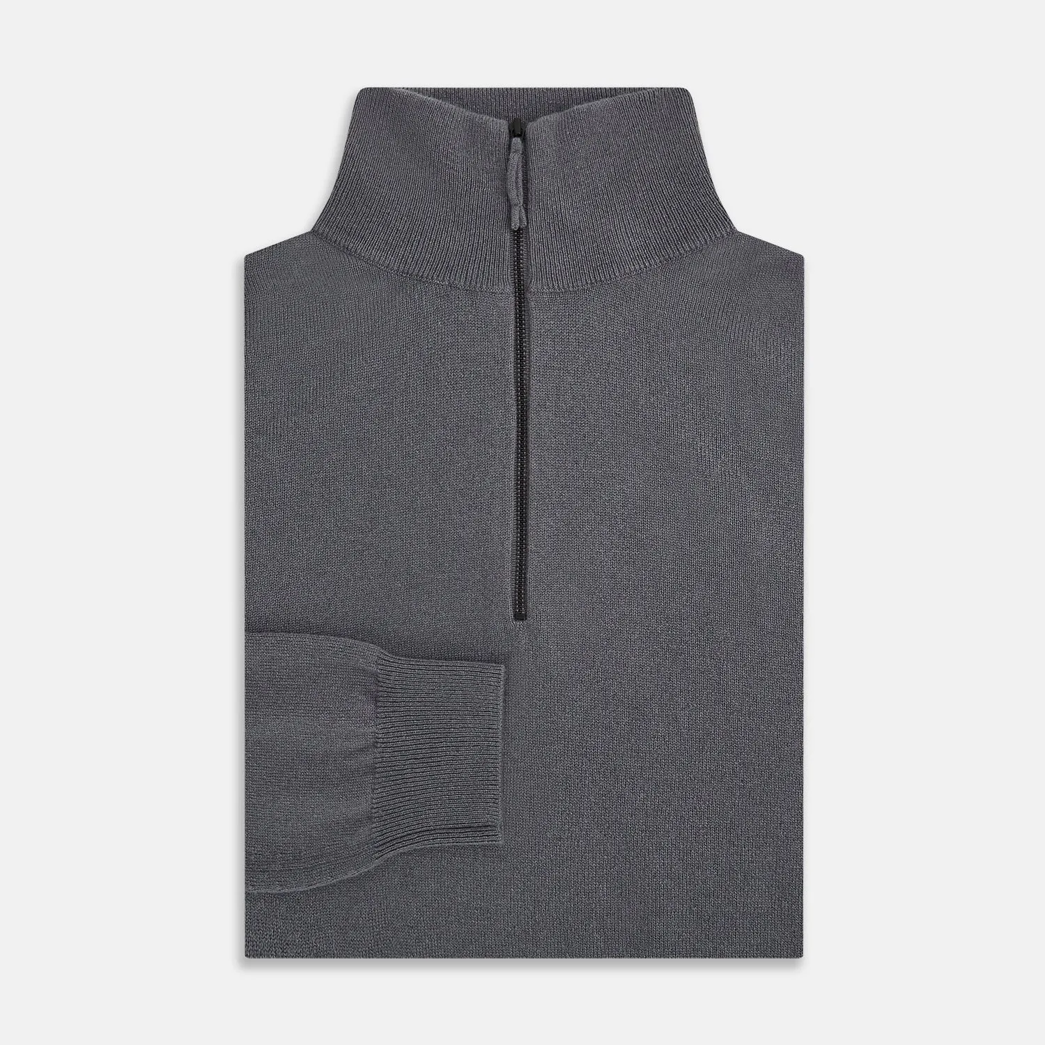 Grey Half-Zip Cashmere Jumper