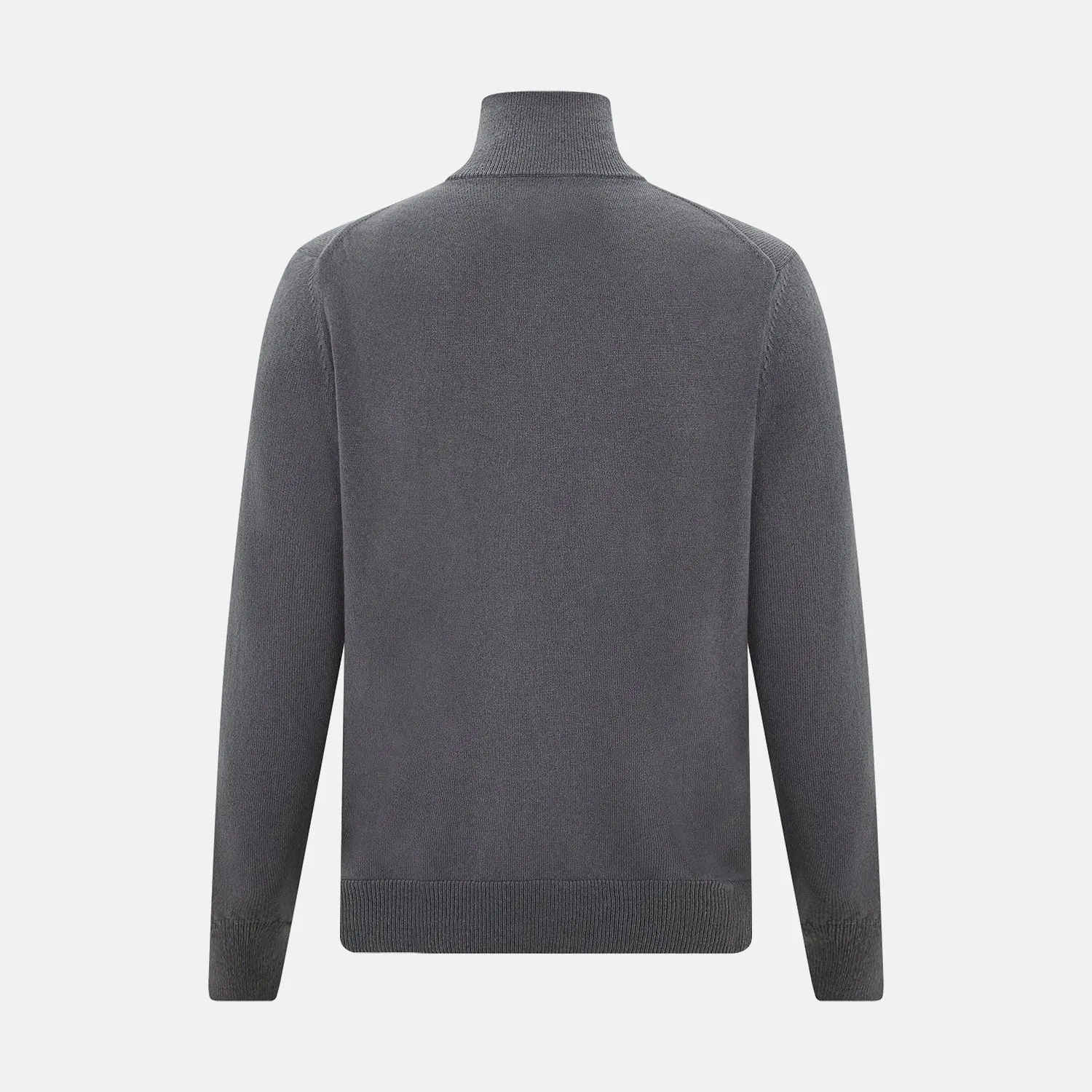 Grey Half-Zip Cashmere Jumper