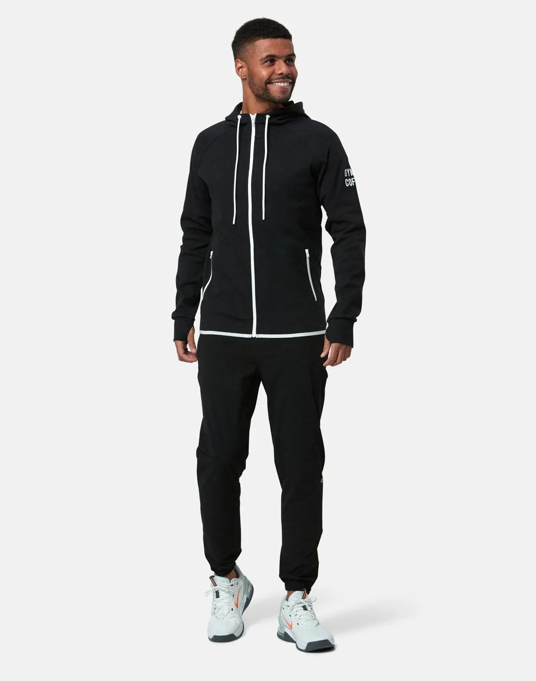 Gym Coffee Chill Zip Hoodie (Mens) - Black