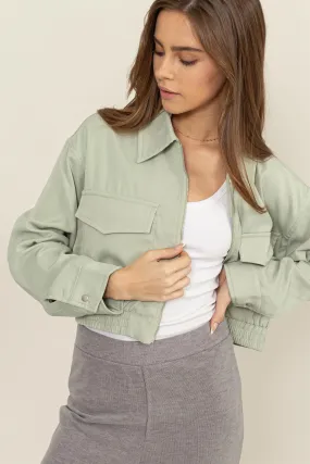 HF24F615-CROPPED ZIP-UP JACKET WITH FRONT POCKETS