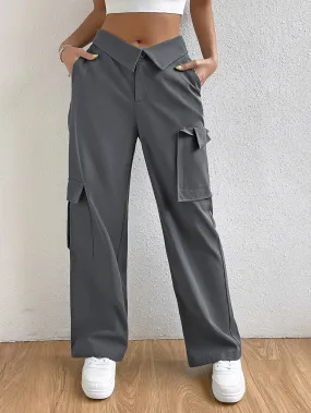 High Waist Regular Fit Cargo Pants