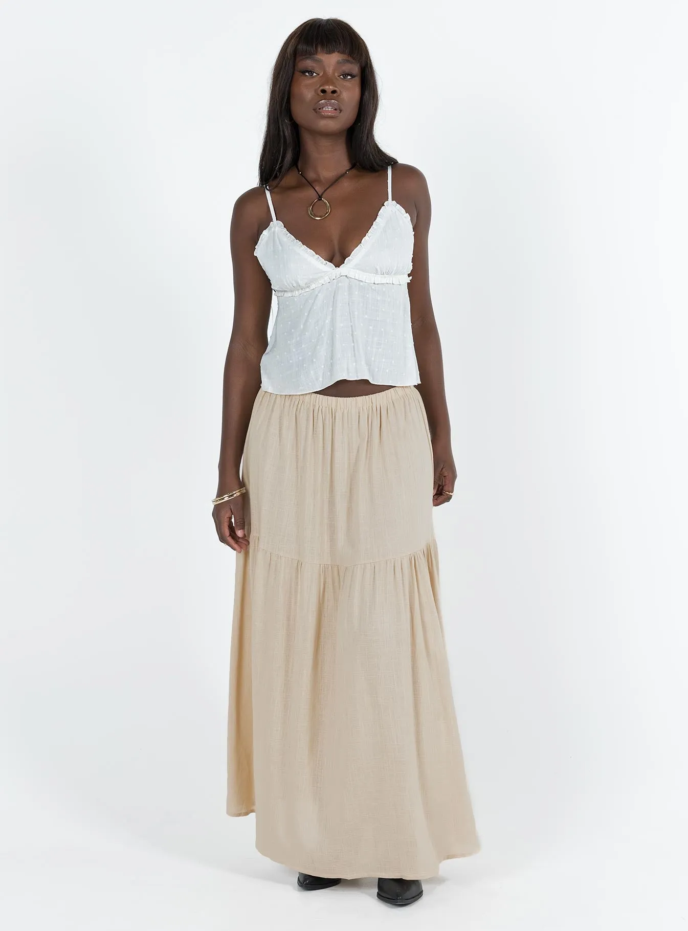 Hold Me Close Maxi Skirt Beige