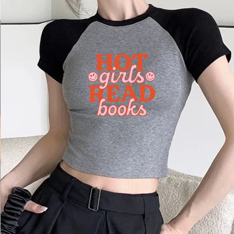 Hot Girl Reads Books Crop Top Fairy Grunge Crop Top