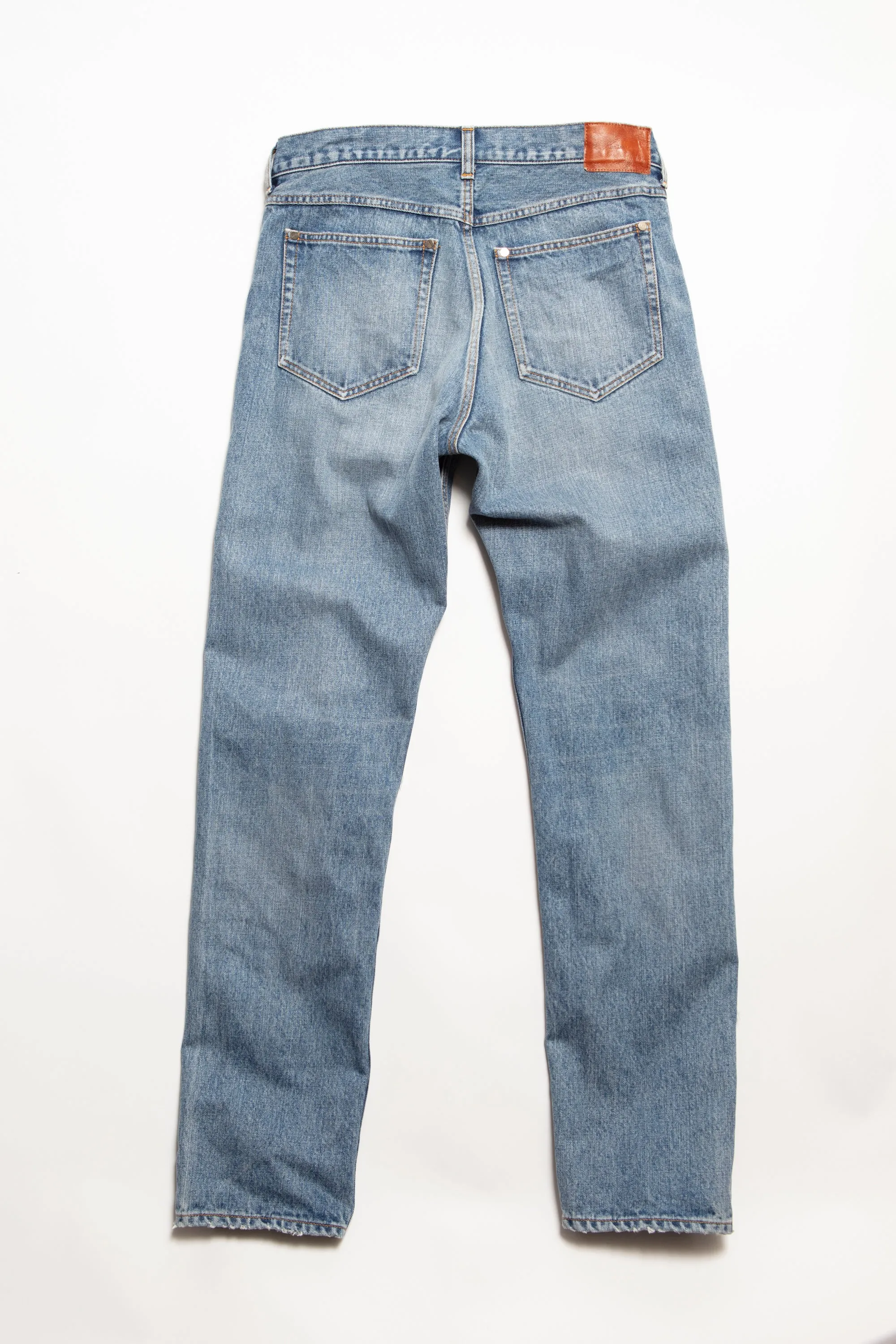 Indigo Used Washed Denim 5 Pocket Grunge Jean