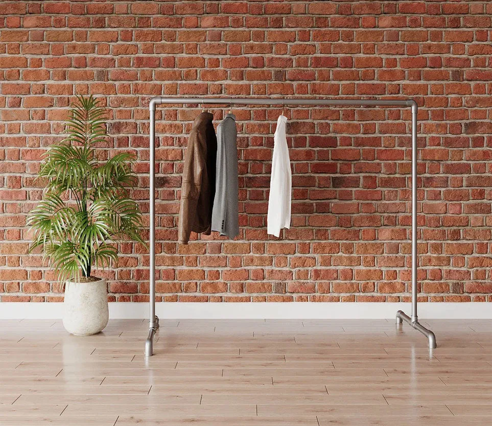 Industrial Freestanding Pipe Clothing Rack 150X150cm-Sliver