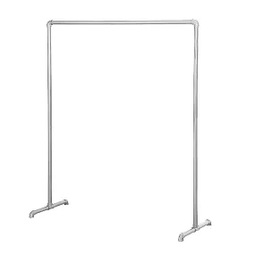 Industrial Freestanding Pipe Clothing Rack 180X150cm-Sliver