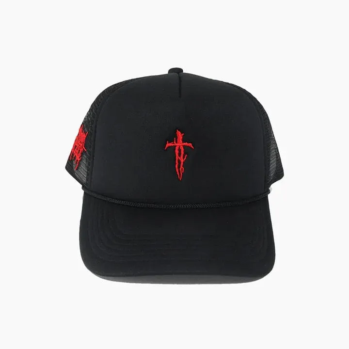 Ironwilled Grunge Trucker Black/Red