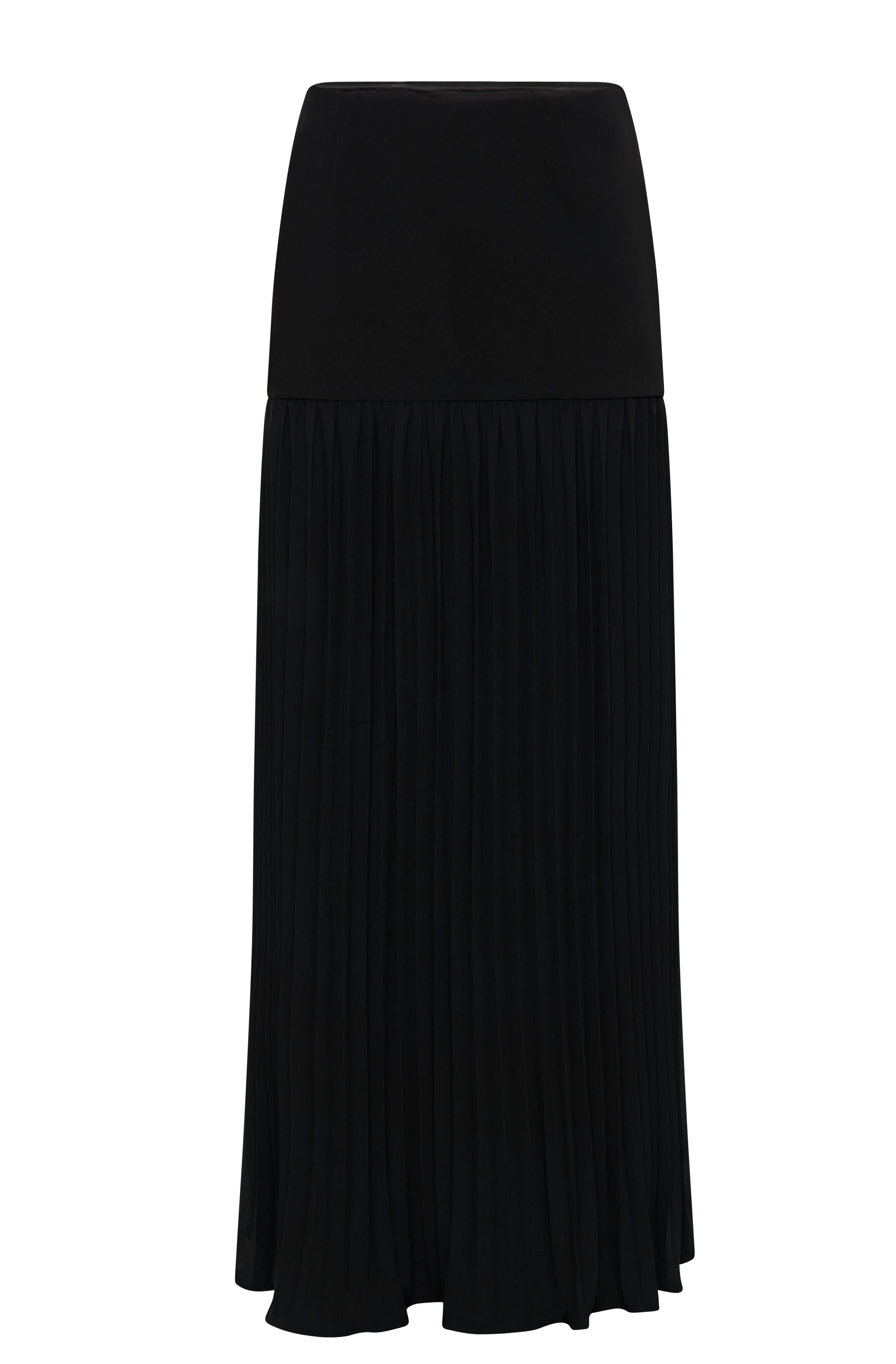 Jillian Pleated Maxi Skirt - Black