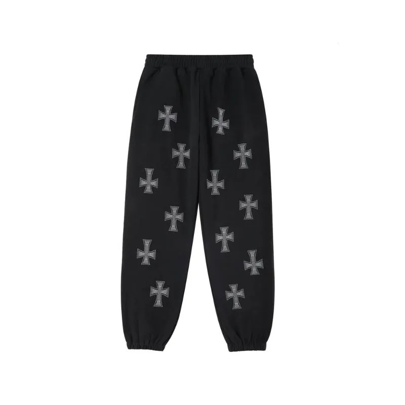 Joggers Black / White Cross Rhinestone Black | Unknown