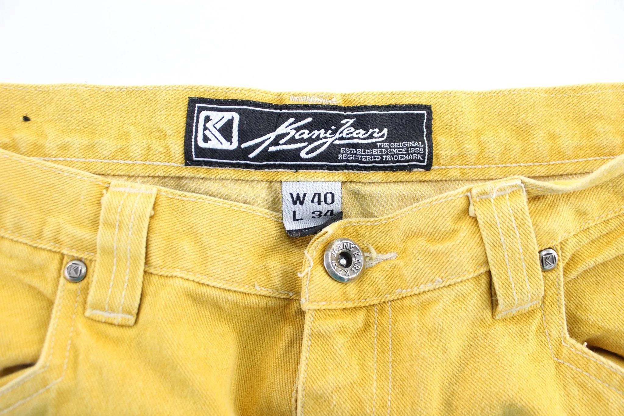 Karl Kani Yellow Wash Denim Jeans