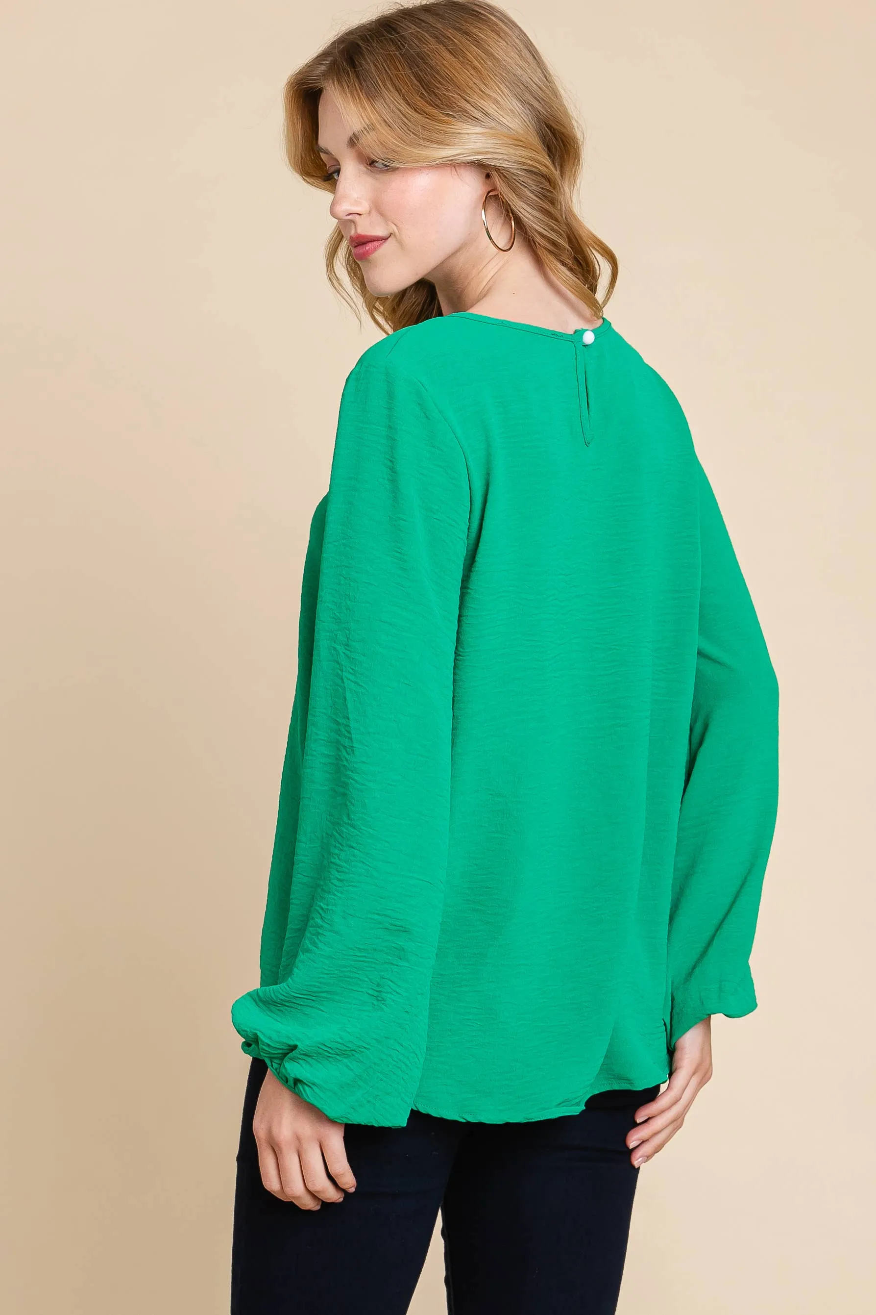 Kelly Green Bell Sleeve Tunic