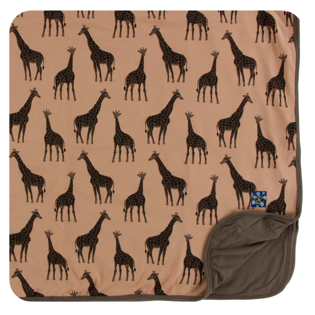 KicKee Pants Suede Giraffes Toddler Blanket