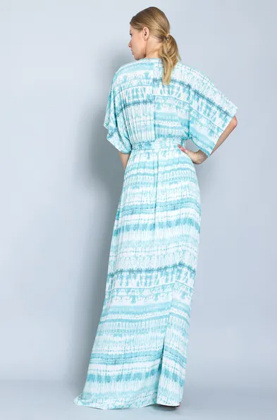 Kimono Sleeve Tie-Dye Maxi Dress