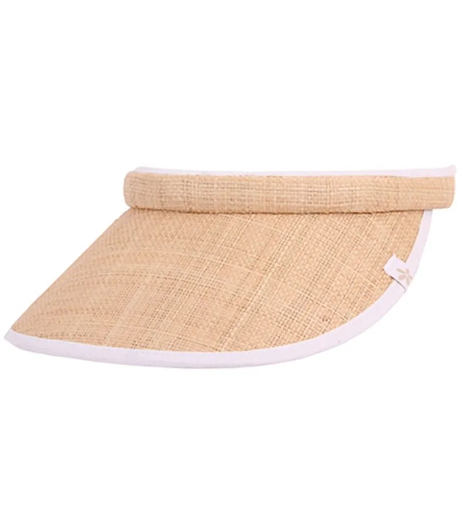 Kooringal Ladies Visor Push On Raffia - White