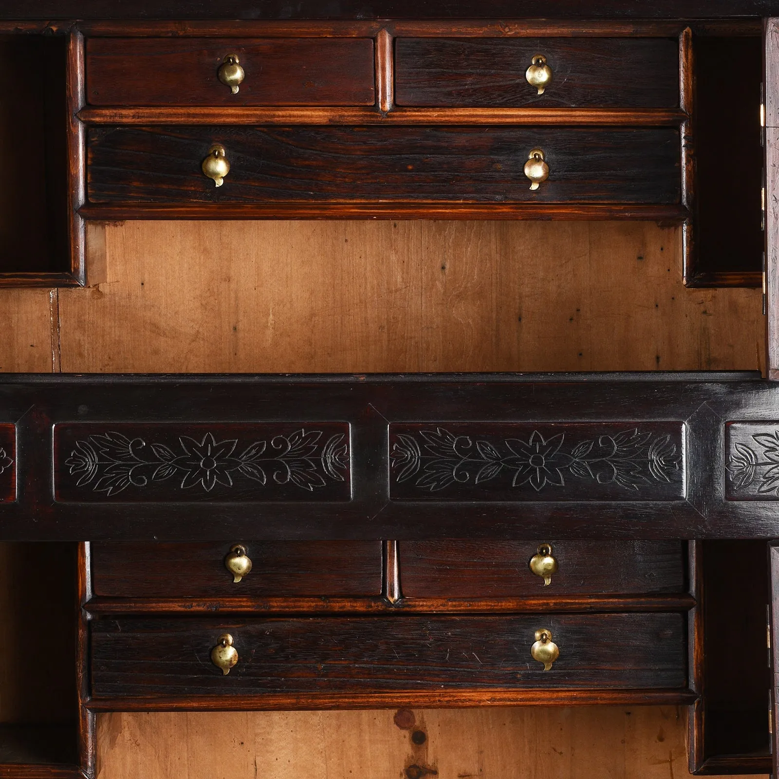 Korean Lacquer Samch'ung Jang Cabinet on Stand - Ca 1920