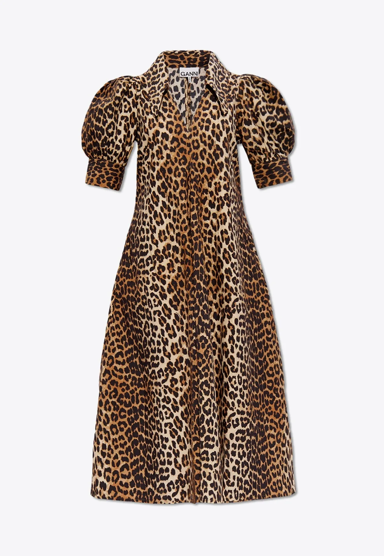 Leopard-Printed Midi Dress